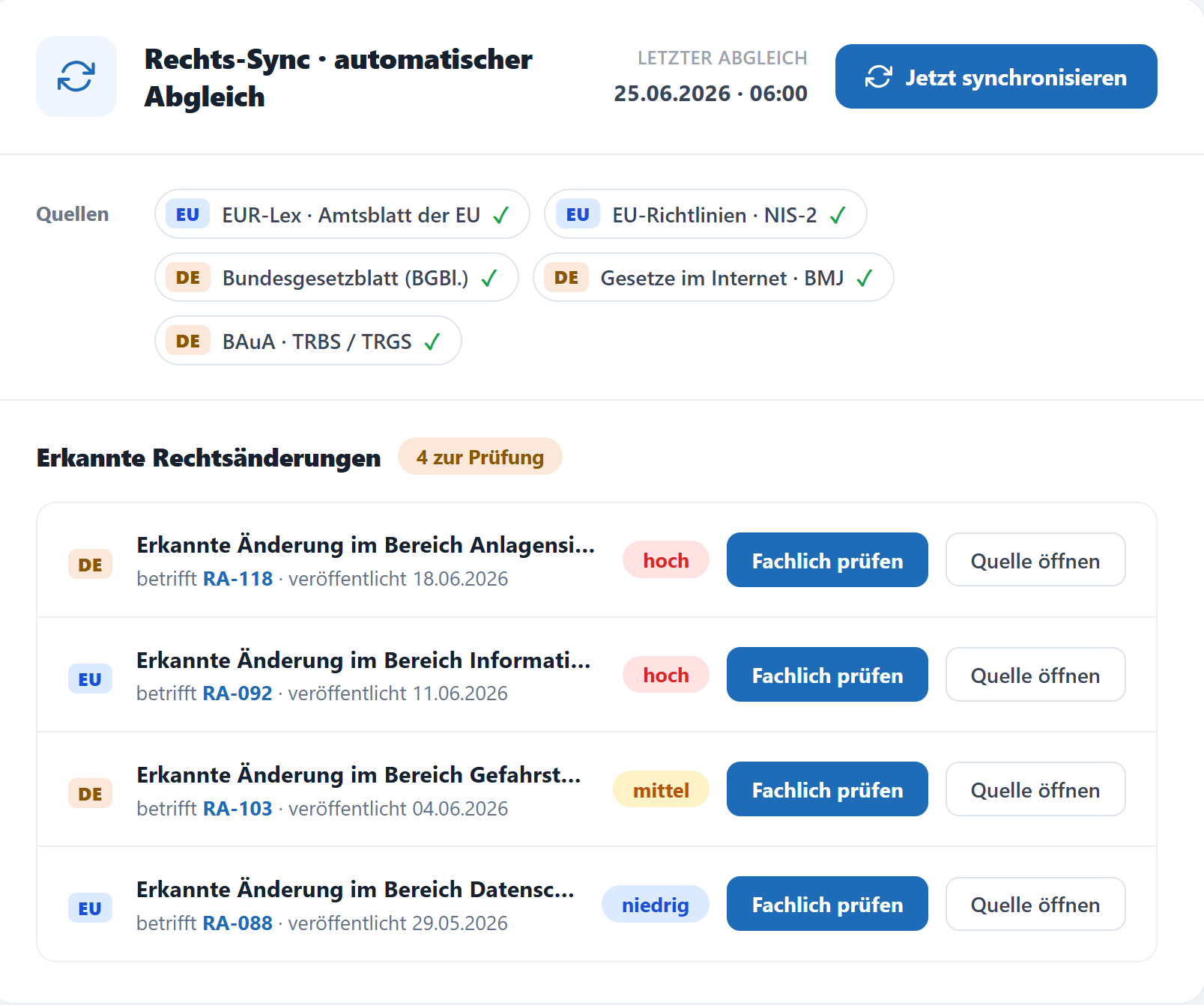 Gneis Rechtsregister Software mit automatisch erkanntem Rechtsabgleich
